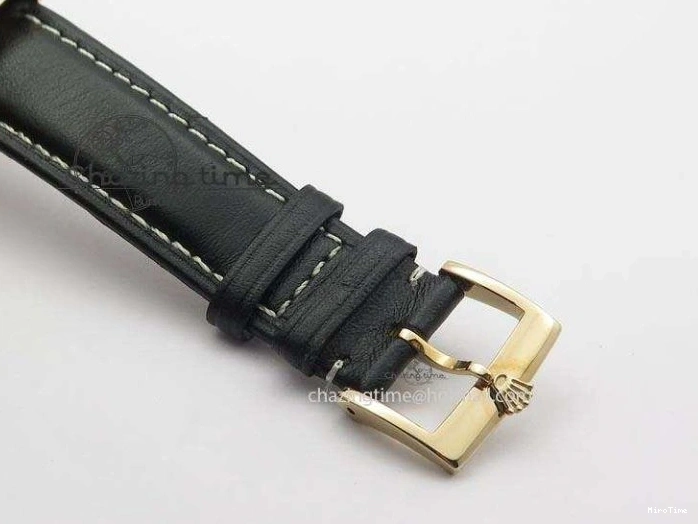 MiroTime 0209 Cozy Cellini Date RG Rose Gold Dial Stick Markers On Black Leather Strap A 3873